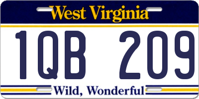 WV license plate 1QB209
