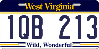 WV license plate 1QB213