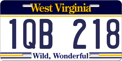 WV license plate 1QB218