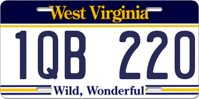 WV license plate 1QB220