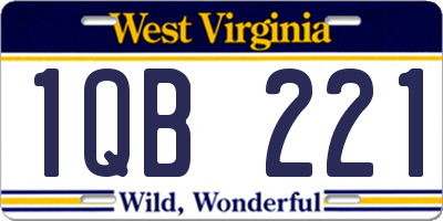 WV license plate 1QB221