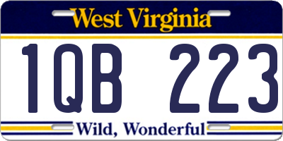 WV license plate 1QB223