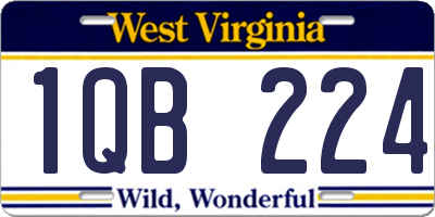 WV license plate 1QB224
