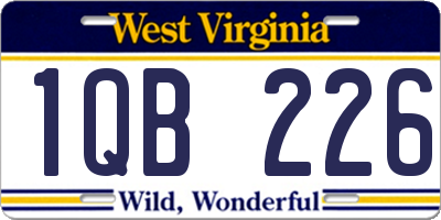 WV license plate 1QB226
