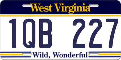 WV license plate 1QB227