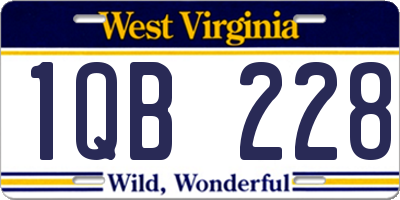 WV license plate 1QB228
