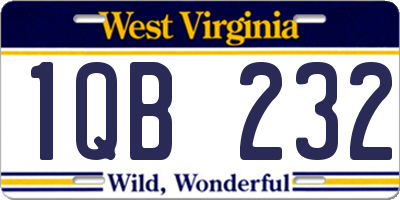 WV license plate 1QB232