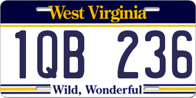 WV license plate 1QB236