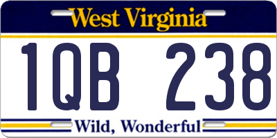 WV license plate 1QB238