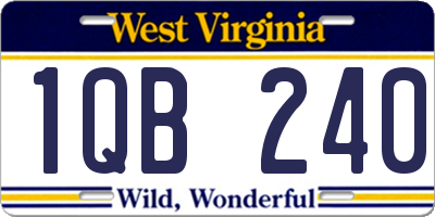 WV license plate 1QB240