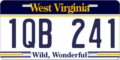 WV license plate 1QB241