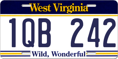 WV license plate 1QB242