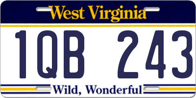 WV license plate 1QB243