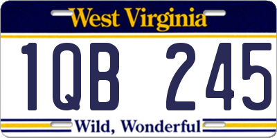 WV license plate 1QB245