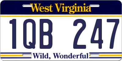 WV license plate 1QB247