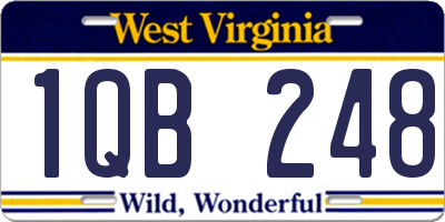 WV license plate 1QB248
