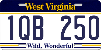 WV license plate 1QB250