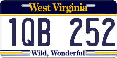 WV license plate 1QB252