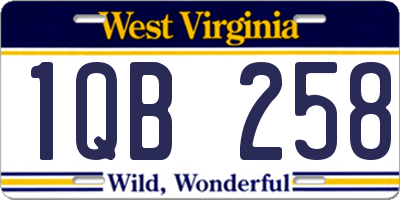 WV license plate 1QB258