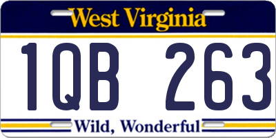 WV license plate 1QB263
