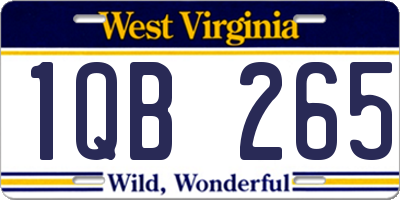 WV license plate 1QB265