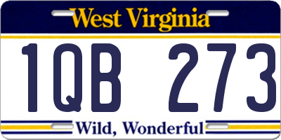 WV license plate 1QB273