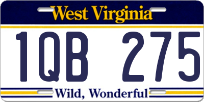 WV license plate 1QB275