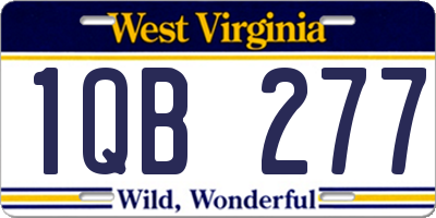 WV license plate 1QB277