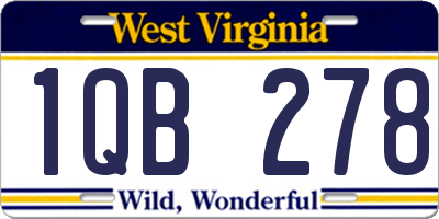 WV license plate 1QB278