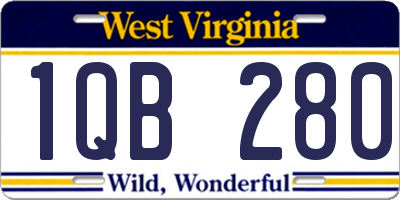 WV license plate 1QB280