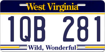 WV license plate 1QB281