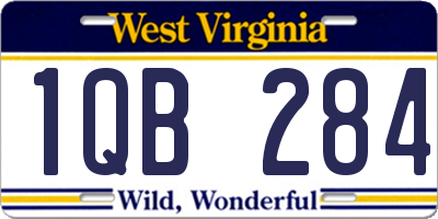 WV license plate 1QB284