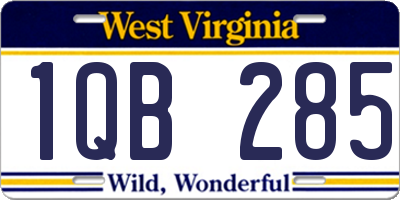 WV license plate 1QB285