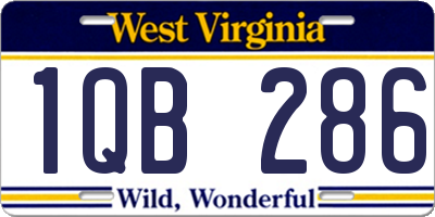 WV license plate 1QB286