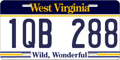 WV license plate 1QB288