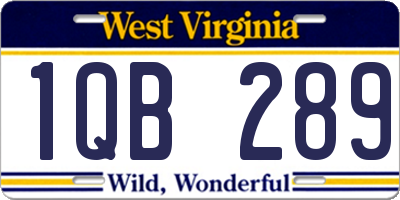 WV license plate 1QB289