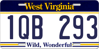WV license plate 1QB293
