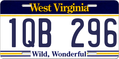 WV license plate 1QB296