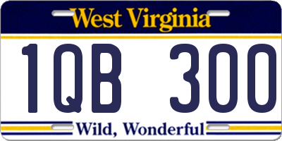 WV license plate 1QB300