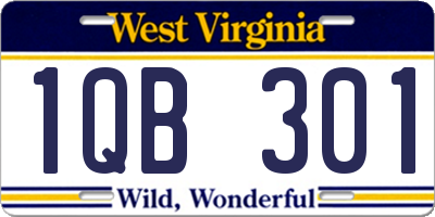 WV license plate 1QB301
