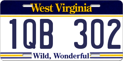 WV license plate 1QB302