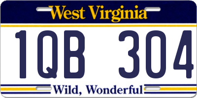 WV license plate 1QB304