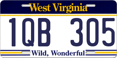 WV license plate 1QB305