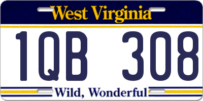 WV license plate 1QB308