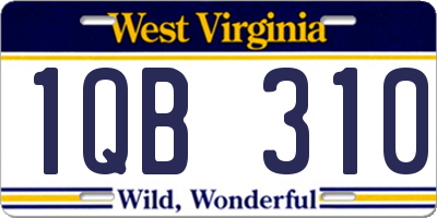 WV license plate 1QB310