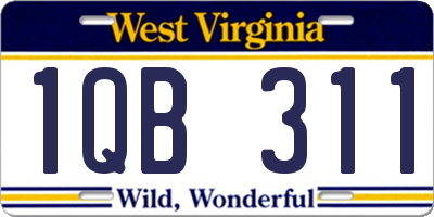 WV license plate 1QB311