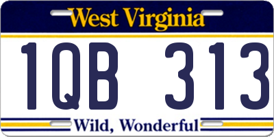 WV license plate 1QB313