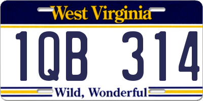 WV license plate 1QB314