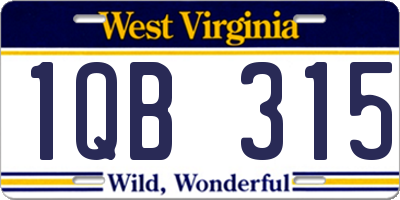 WV license plate 1QB315