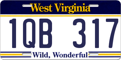 WV license plate 1QB317